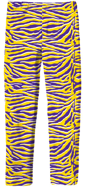 Purple Gold Tiger Stripe Leggings