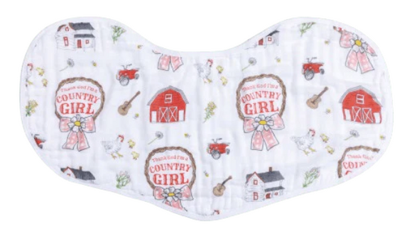 2-in-1 Burp Cloth + Bib: Country Girl