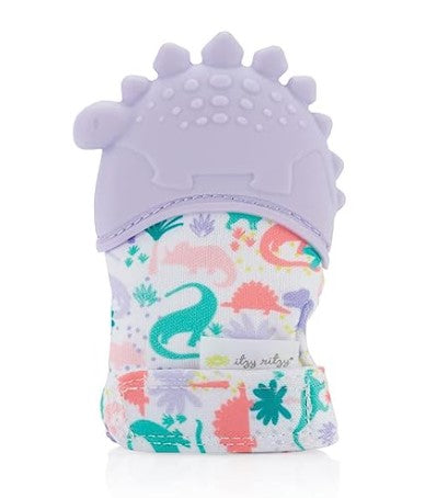 Itzy Mitt Silcone Teething Mitt: Lilac Dino