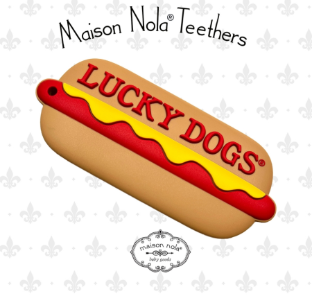 Louisiana-Theme Teether: Lucky Dogs