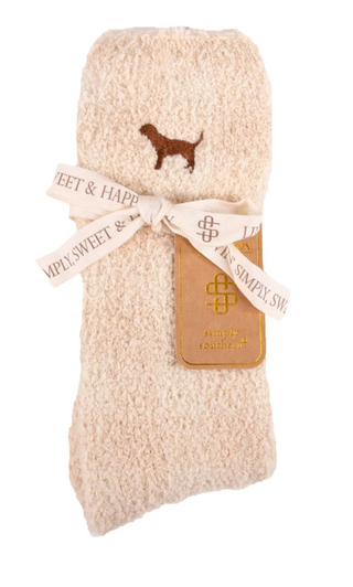Buy plaid-ivory-puppy Comfy &amp; Cozy Socks: