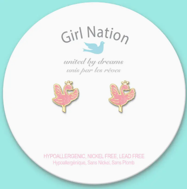 Sparkly Swan Cutie Stud Earrings