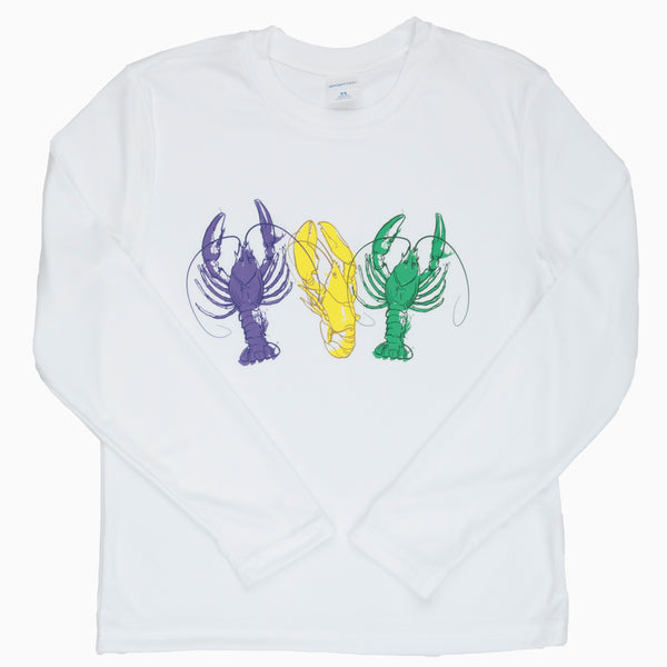 Mardi Gras Crawfish Trio Dri Fit Tshirt: