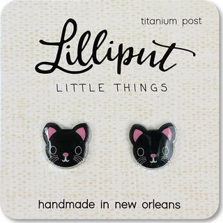 Cute Kitty Cat Earrings - black cat