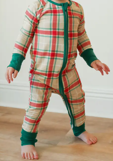 Holiday Plaid Bamboo Zippy: