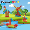 PicassoTiles 41pc Hedgehog Building Blocks with Idea Book