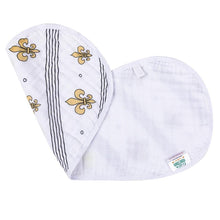 2-in-1 Burp Cloth + Bib: Fleur de lis - 0
