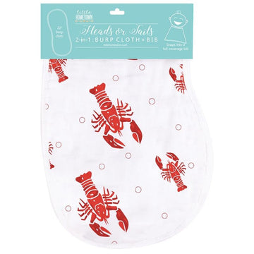 2-in-1 Burp Cloth + Bib: Heads or Tails