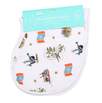 2-in-1 Burp Cloth + Bib: Mississippi