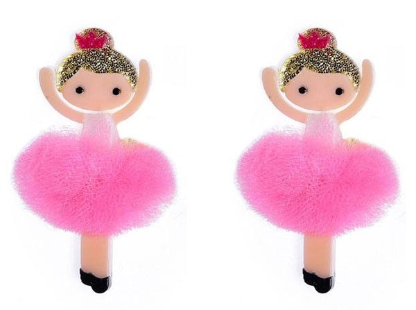 Ballerina Alligator Clips: Pink Tutu