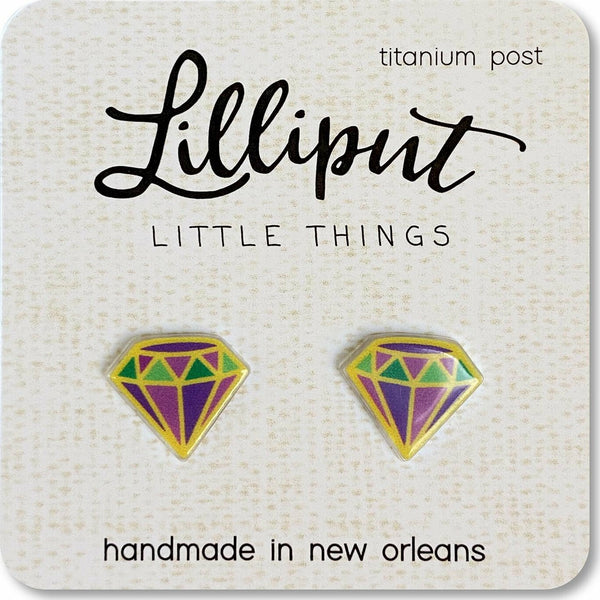 Mardi Gras Diamond Earrings