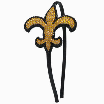 Fleur De Lis Rhinestone Patch Headband