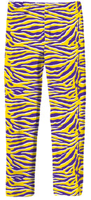 Purple Gold Tiger Stripe Leggings-1