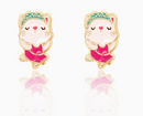 Ballerina Kitty Stud Earrings-1