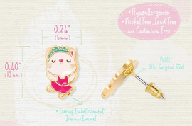 Ballerina Kitty Stud Earrings - 0