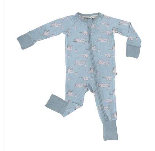 Blue Stork Bamboo Zippy PJs