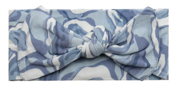 Blue Oyster Bamboo Bow Headband