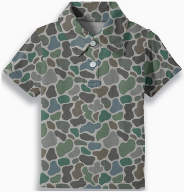Pebble Camo Short Sleeve Bamboo Polo Shirt: