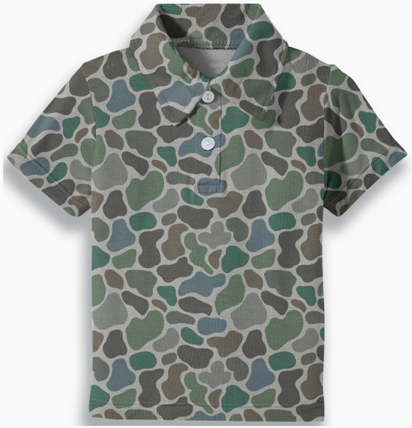 Pebble Camo Short Sleeve Bamboo Polo Shirt: