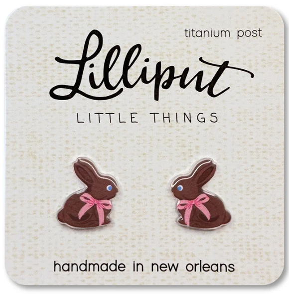 Chocolate Bunny Easter Earrings