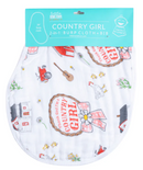 2-in-1 Burp Cloth + Bib: Country Girl-1