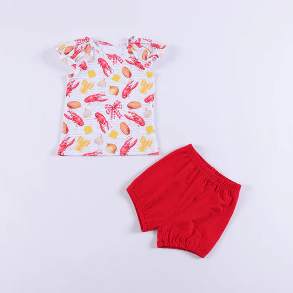 Crawfish Party: 2pc Bubble Short Set