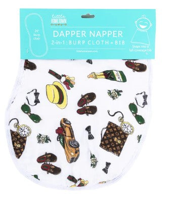 2-in-1 Burp Cloth + Bib: Dapper Napper
