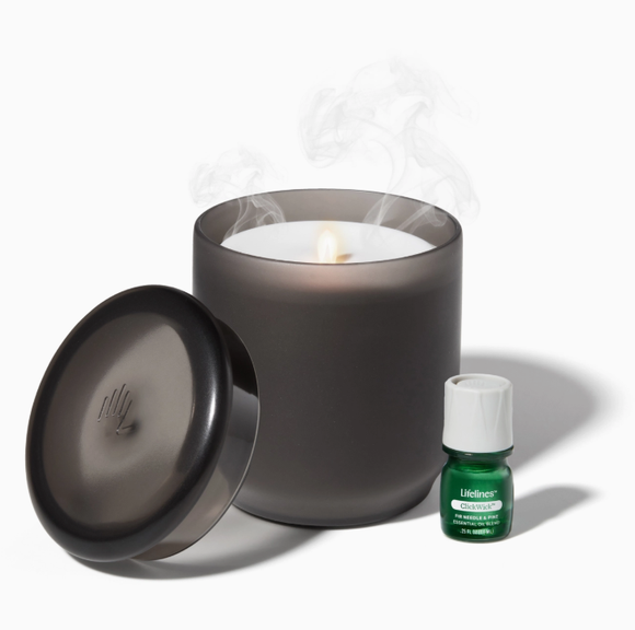 Lifelines Flameless Candle Diffuser Frosted Glass (Charcoal)