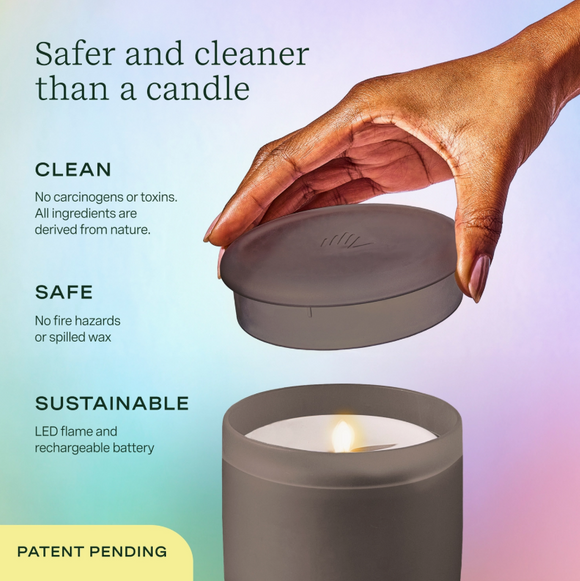 Lifelines Flameless Candle Diffuser Frosted Glass (Charcoal)