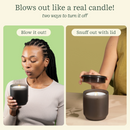 Lifelines Flameless Candle Diffuser Frosted Glass (Charcoal)-5