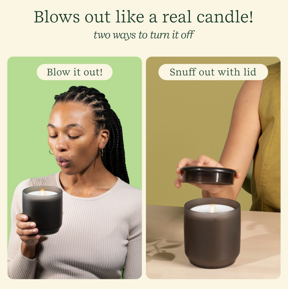 Lifelines Flameless Candle Diffuser Frosted Glass (Charcoal)