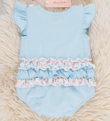 Floral Ears Flutter Romper - 0