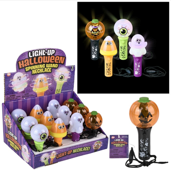 Halloween Mini Light-Up Spinning wand Necklace