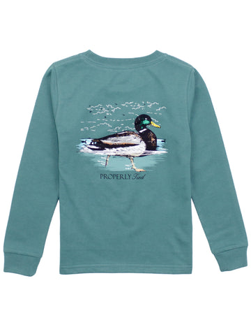 Swimming Mallard Long Sleeve Marine Green