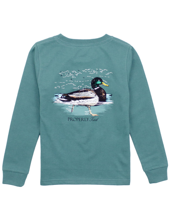 Swimming Mallard Long Sleeve Marine Green