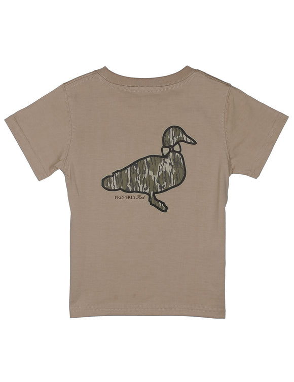 Mossy Oak Camo Logo Short Sleeve Sand: