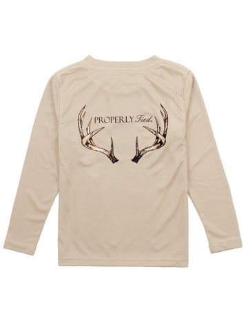 Vintage Antler Sand Long Sleeve Performance Tee