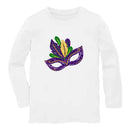 Mardi Gras Mask Long Sleeve Tshirt:-1