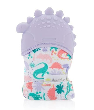 Itzy Mitt Silcone Teething Mitt: Lilac Dino