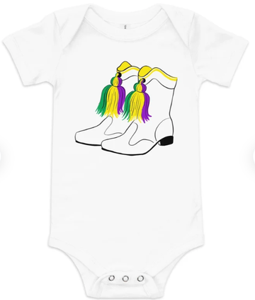 Mardi Gras Boots Onesie