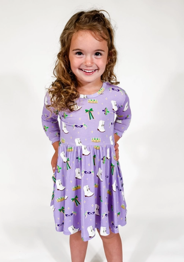 Mardi Gras Queen Bamboo 3/4-Sleeve Dress