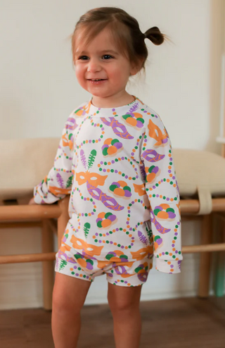 Mardi Gras Bamboo Sweatshirt Set - Top & Bottom: