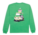 Mardi Cart Long Sleeve Green Tshirt (Adult):-1
