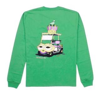 Mardi Cart Long Sleeve Green Tshirt: