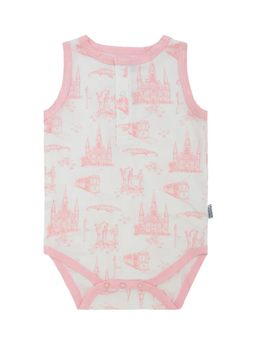 NOLA Toile Bamboo Henley: - 0