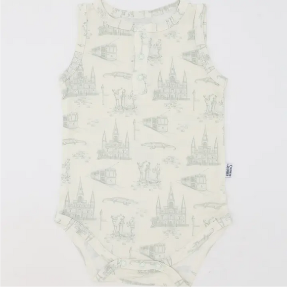 NOLA Toile Bamboo Henley: