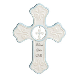 Tender Blessings Blue Hanging Cross