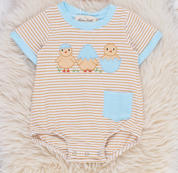 Peeping Chicks Striped Onesie