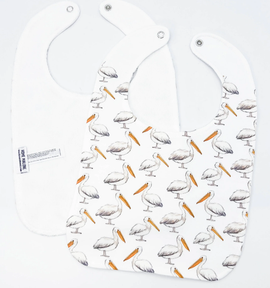 Pelican (on white)  Baby Bib