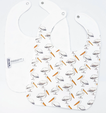 Pelican (on white)  Baby Bib